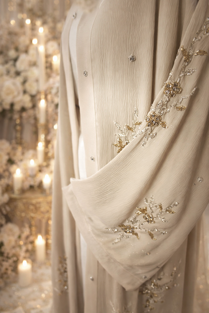 Ivory Bloom Abaya