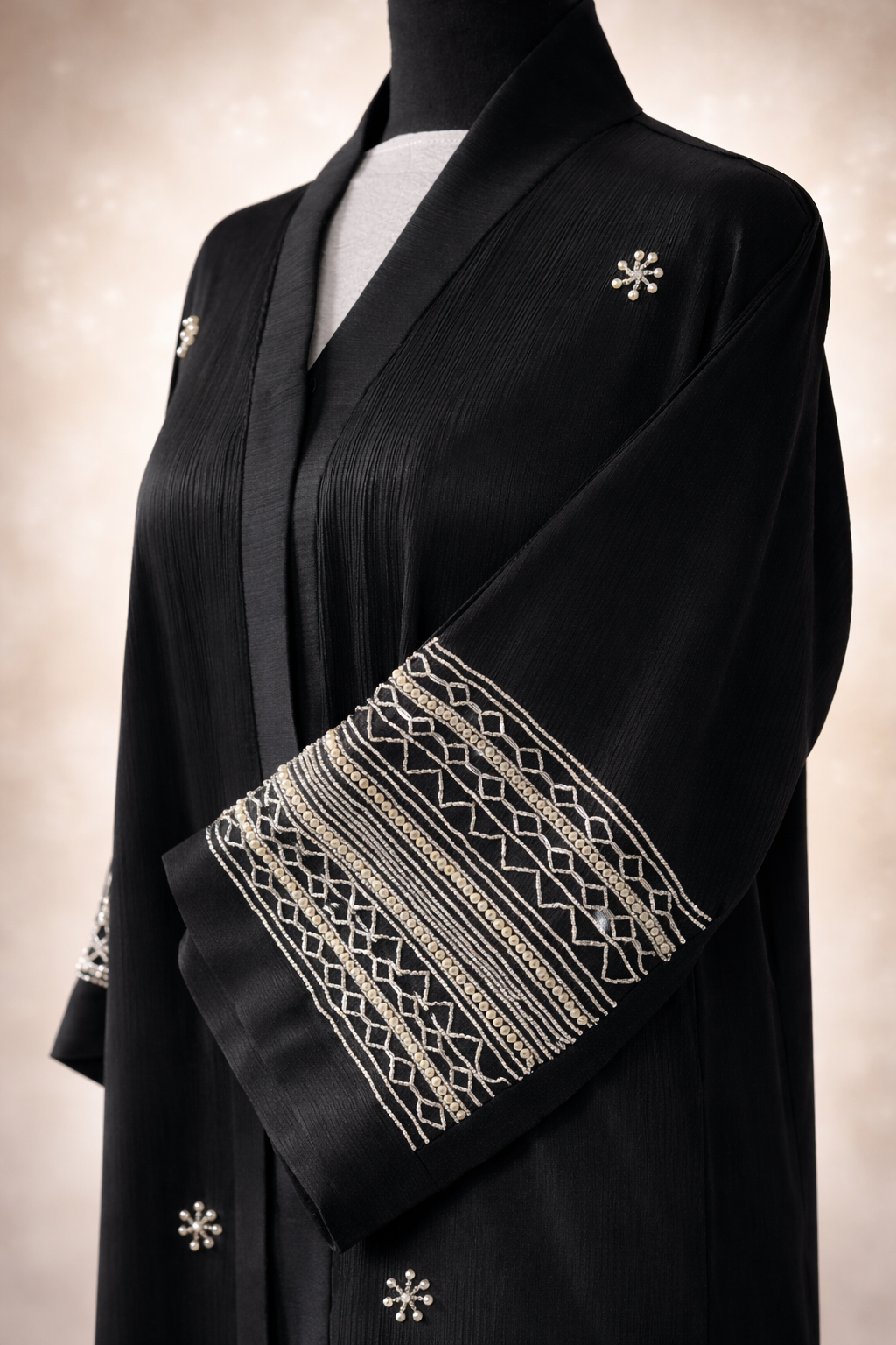 Noir Lattice Abaya