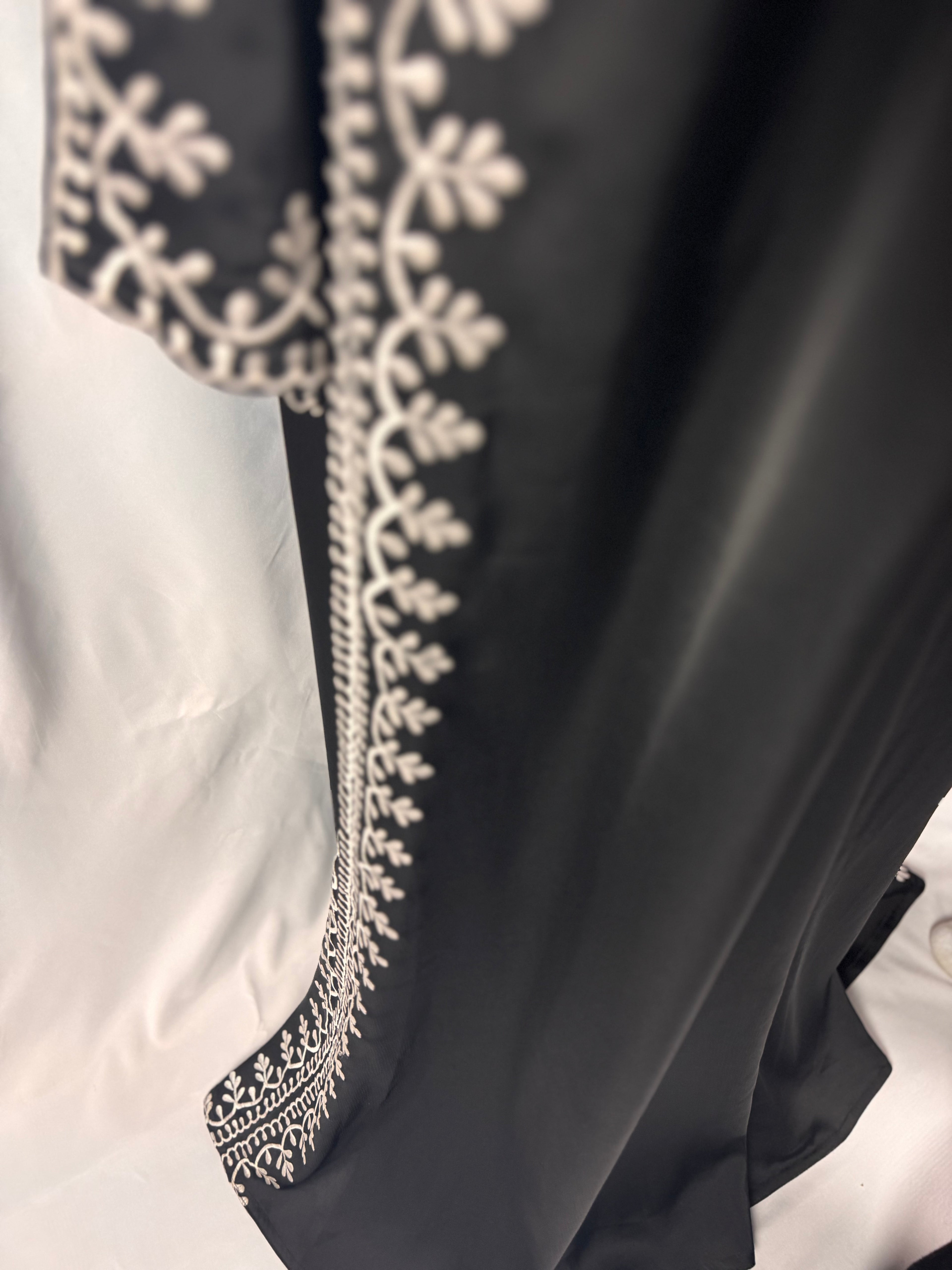 Midnight Vine Embroidered Abaya