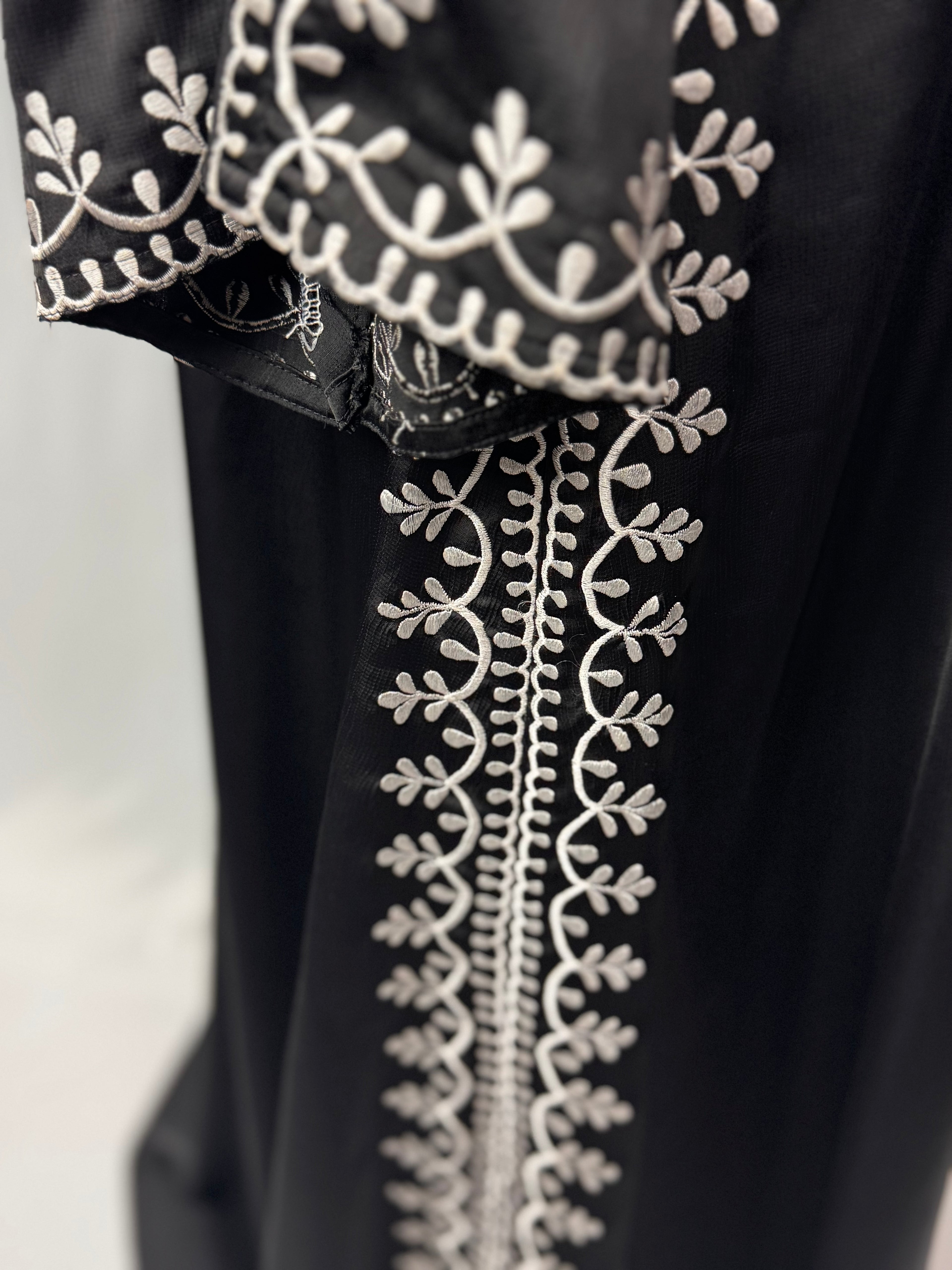 Midnight Vine Embroidered Abaya