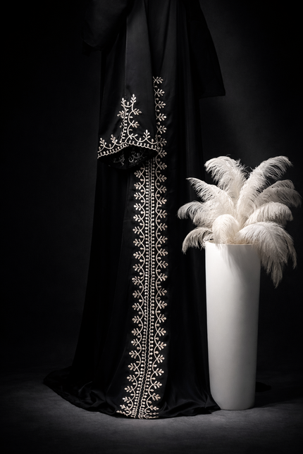 Midnight Vine Embroidered Abaya