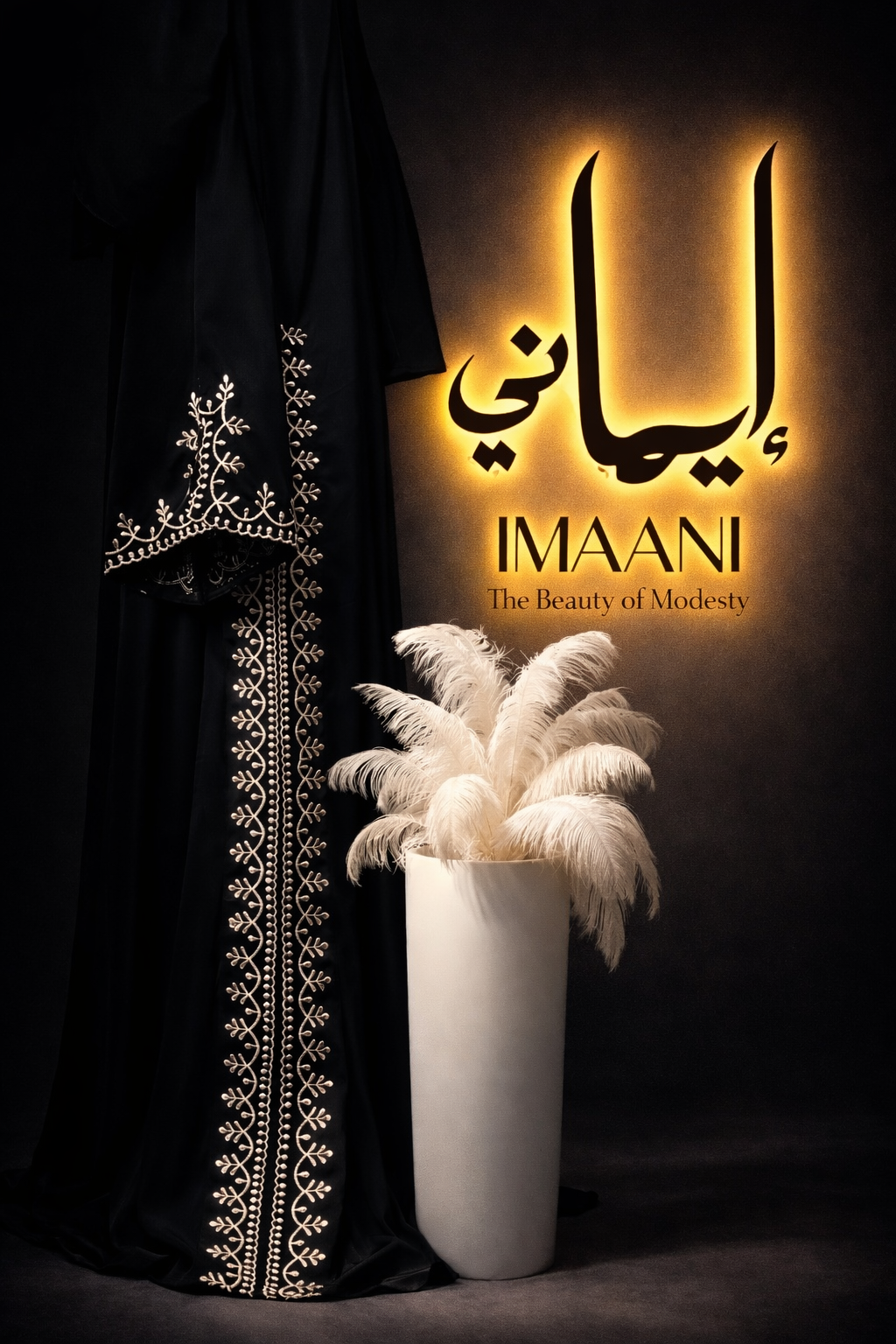 Midnight Vine Embroidered Abaya