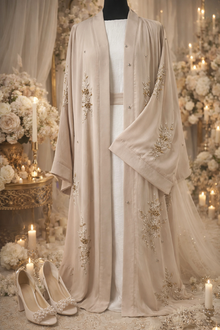 Ivory Bloom Abaya
