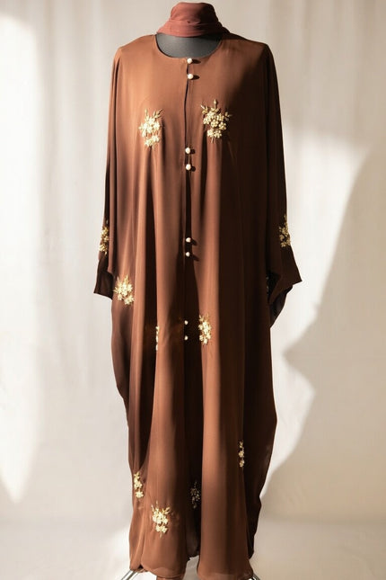 Caramel Blossom Luxe Abaya