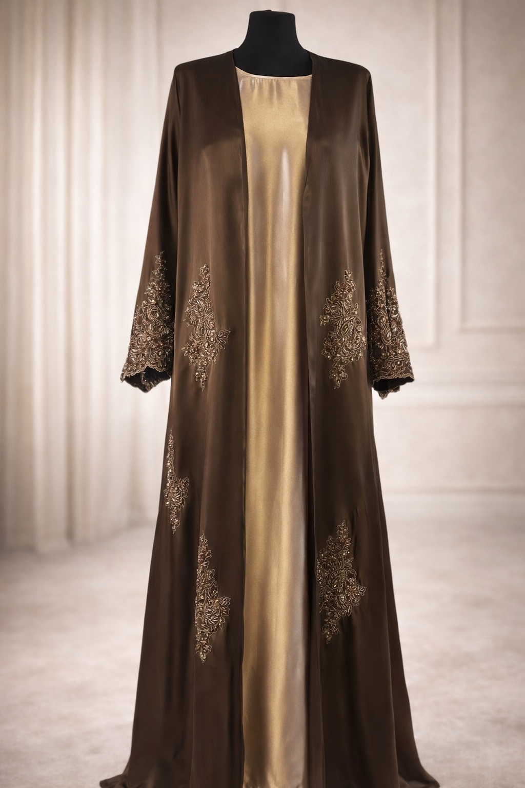 Mocha Embellished Abaya