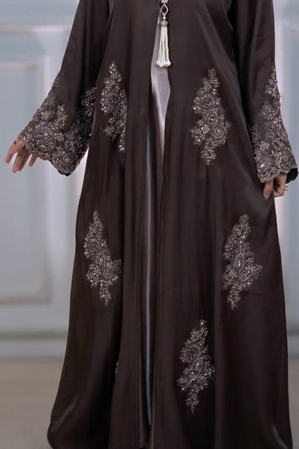 Mocha Embellished Abaya