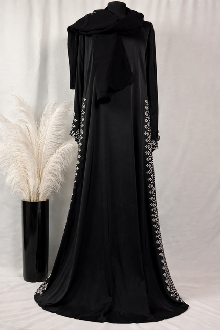 Midnight Vine Embroidered Abaya