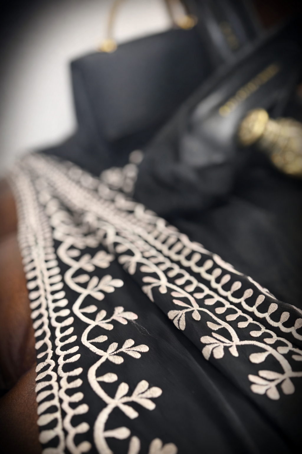 Midnight Vine Embroidered Abaya