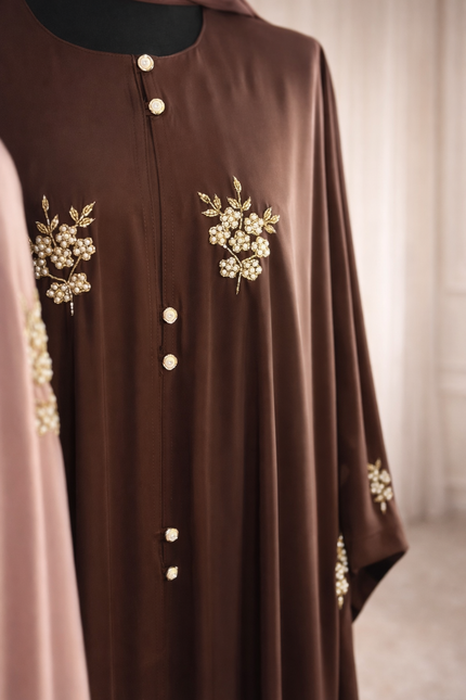 Caramel Blossom Luxe Abaya
