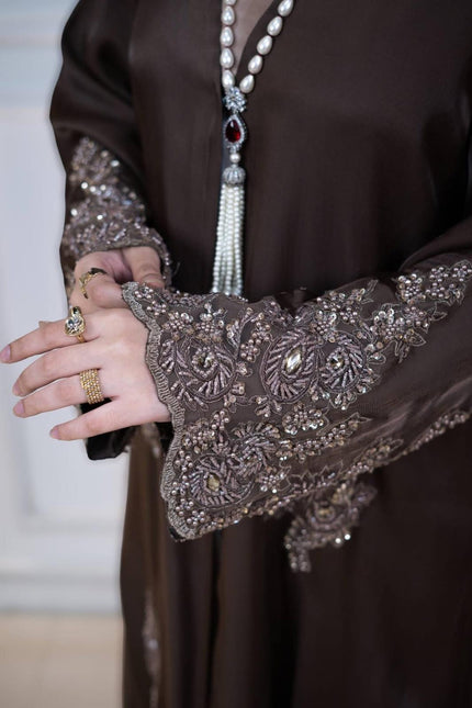 Mocha Embellished Abaya