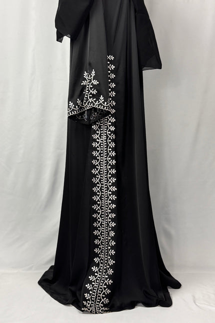 Midnight Vine Embroidered Abaya